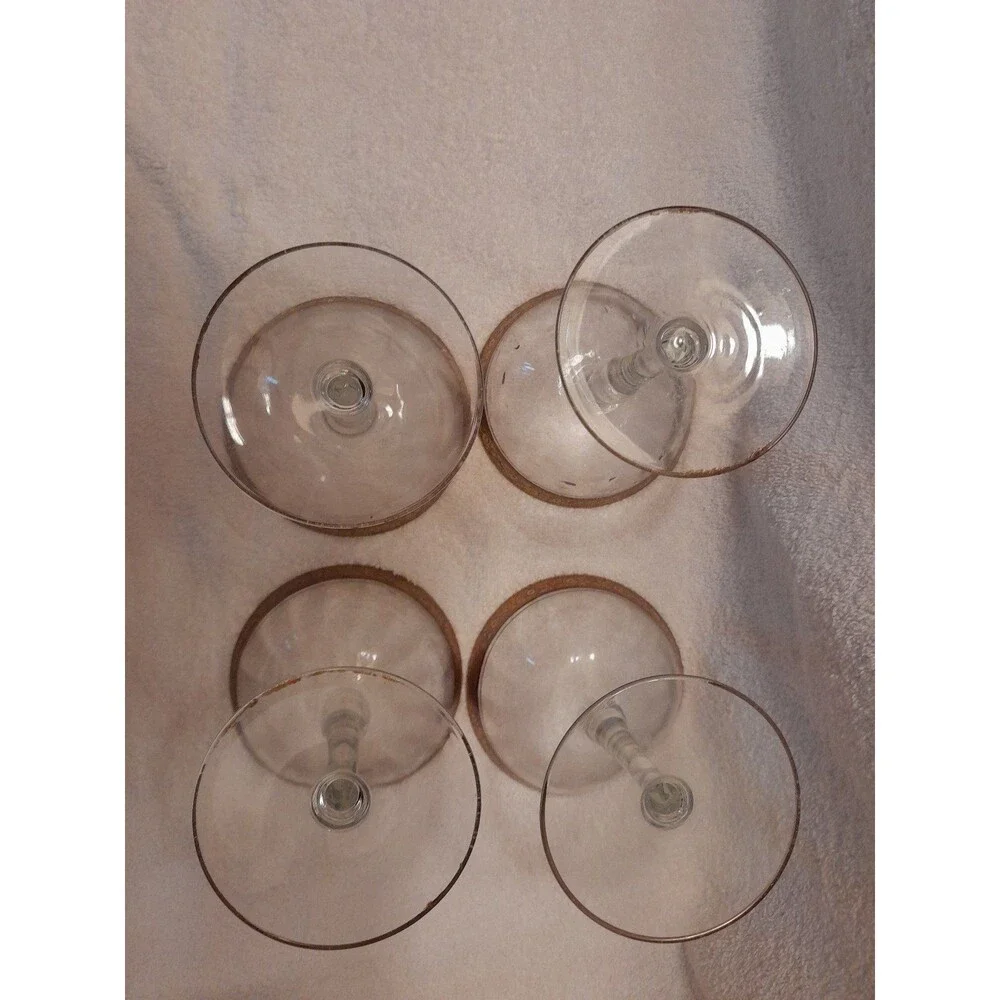 Tiffin-Franciscan 24 K Gold Rimmed 4 Champagne Glasses